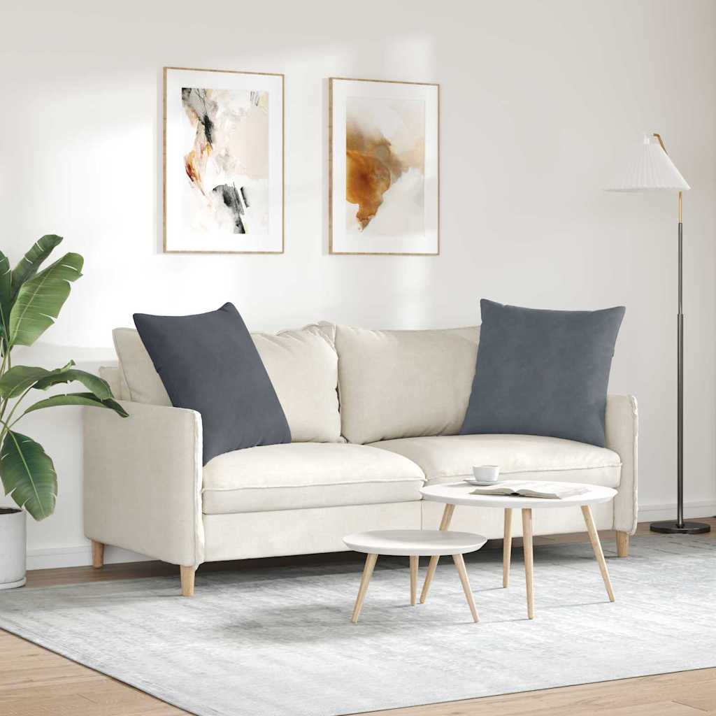 vidaXL Μαξιλάρι Καναπέ 2 pcs Σκούρο Γκρι 80 x 80 cm
