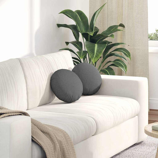 vidaXL Μαξιλάρια καθισμάτων 2 pcs Σκούρο Γκρι Ø30 x 13 εκ ύφασμα