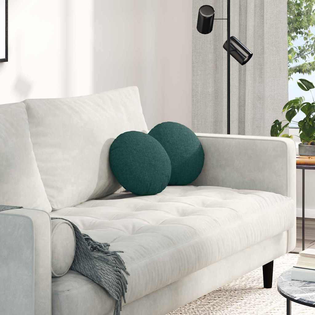 vidaXL Μαξιλάρια καθισμάτων 2 pcs Σκούρο Πράσινο Ø30 x 13 εκ ύφασμα