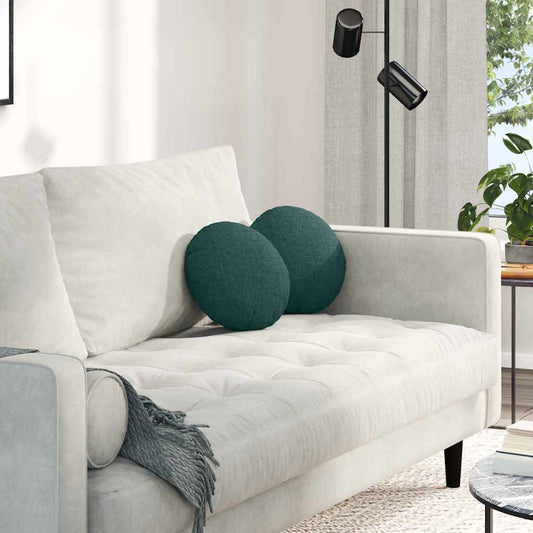 vidaXL Μαξιλάρια καθισμάτων 2 pcs Σκούρο Πράσινο Ø30 x 13 εκ ύφασμα