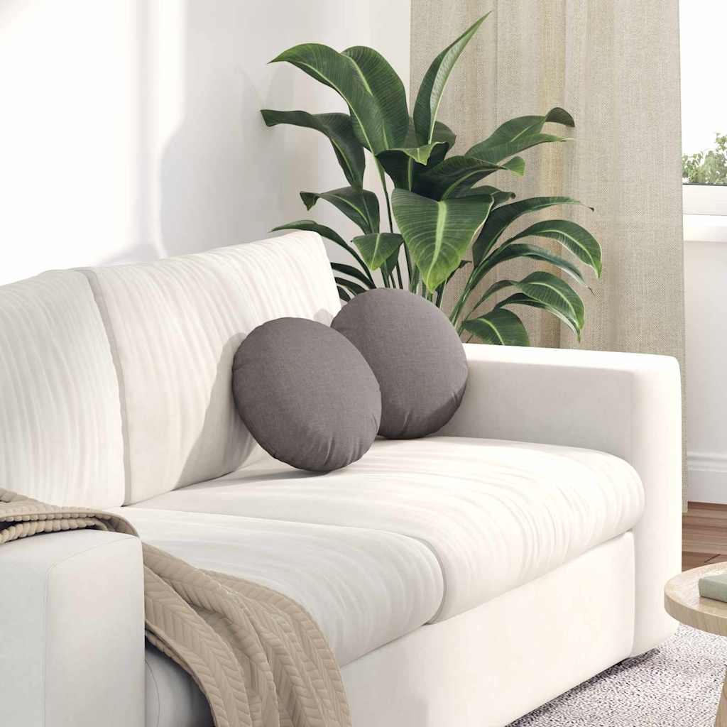 vidaXL Μαξιλάρια καθισμάτων 2 pcs Taupe Ø30 x 13 εκ ύφασμα