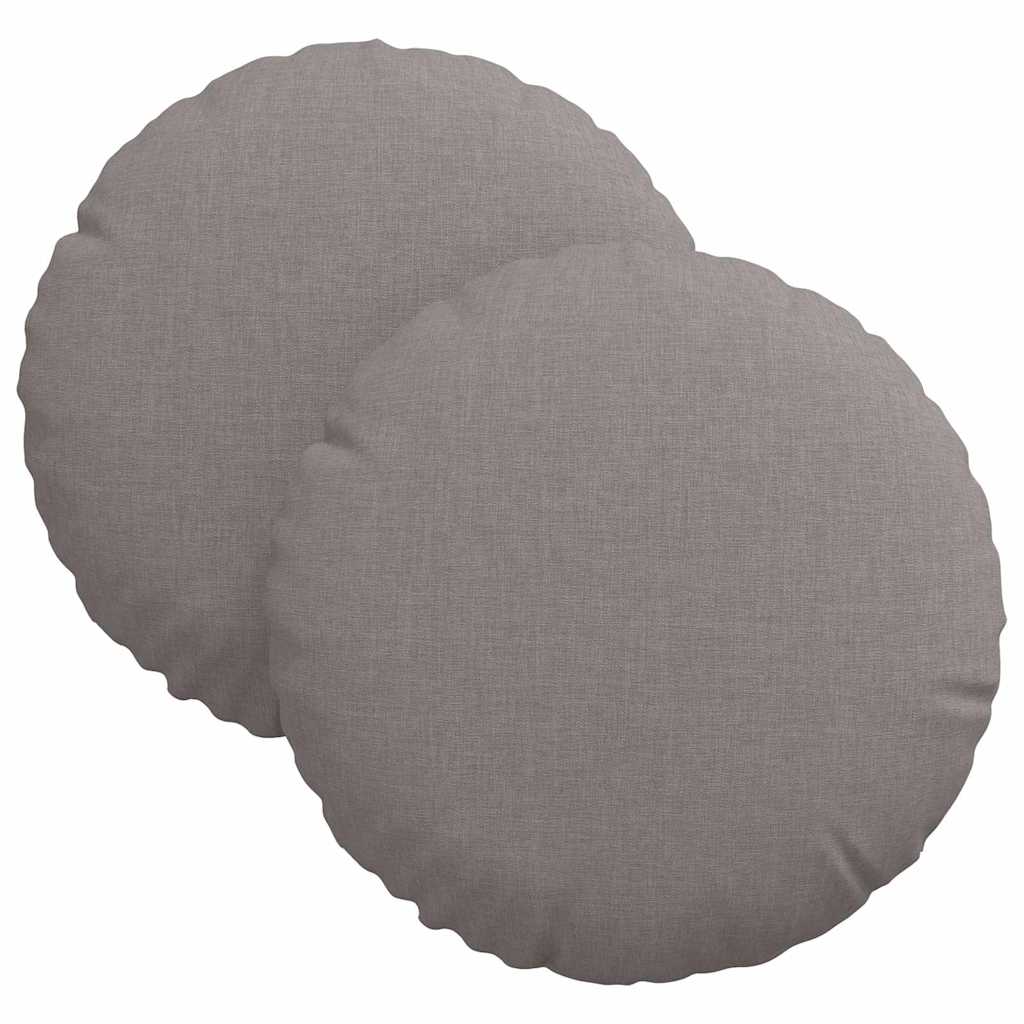 vidaXL Μαξιλάρια καθισμάτων 2 pcs Taupe Ø30 x 13 εκ ύφασμα