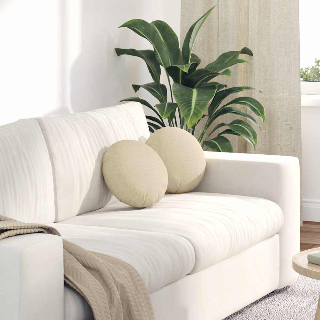 vidaXL Μαξιλάρια καθισμάτων 2 pcs Κρεμ Ø30 x 13 εκ ύφασμα
