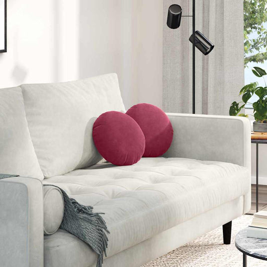 vidaXL Μαξιλάρια καθισμάτων 2 pcs Κόκκινο Ø 40 x 13 εκ. Βελούδο