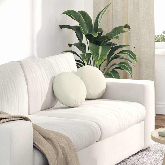 vidaXL Μαξιλάρια καθισμάτων 2 pcs Κρεμ Ø 40 x 13 εκ. Βελούδο