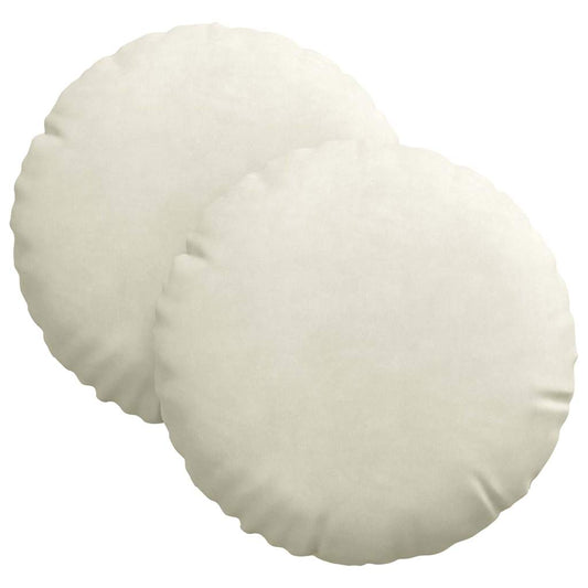 vidaXL Μαξιλάρια καθισμάτων 2 pcs Κρεμ Ø 40 x 13 εκ. Βελούδο