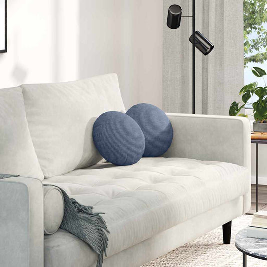 vidaXL Μαξιλάρια καθισμάτων 2 pcs Μπλε Ø 30 cm Υφασμάτινο Κορντουρά