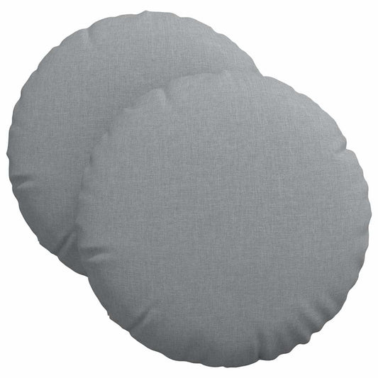vidaXL Μαξιλάρια καθισμάτων 2 pcs Ανοιχτό γκρι Ø40 x 13 εκ ύφασμα