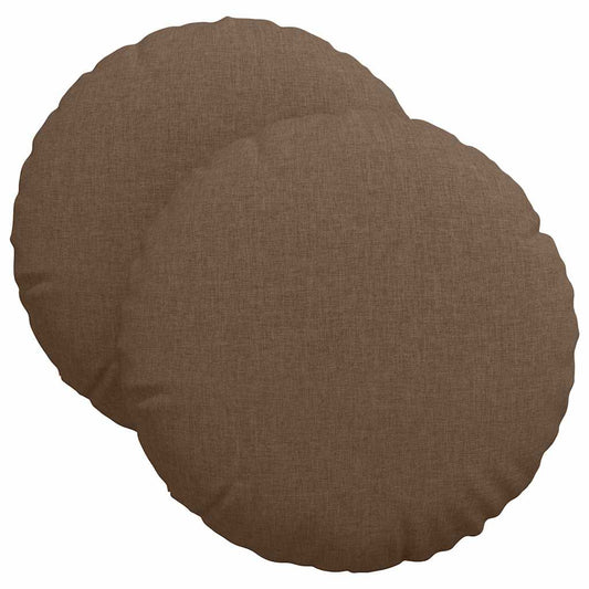 vidaXL Μαξιλάρια καθισμάτων 2 pcs Καφέ Ø40 x 13 εκ ύφασμα