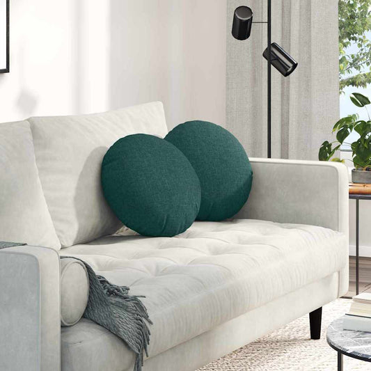 vidaXL Μαξιλάρια καθισμάτων 2 pcs Σκούρο Πράσινο Ø40 x 13 εκ ύφασμα