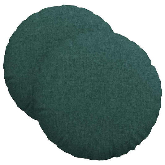 vidaXL Μαξιλάρια καθισμάτων 2 pcs Σκούρο Πράσινο Ø40 x 13 εκ ύφασμα