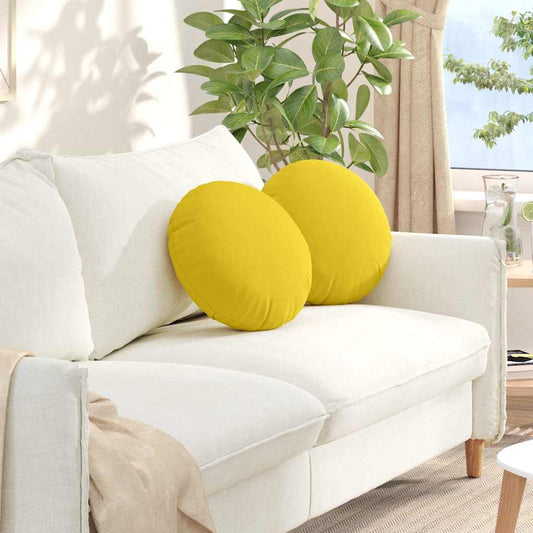 vidaXL Μαξιλάρια καθισμάτων 2 pcs Απαλό Κίτρινο Ø40 x 13 εκ ύφασμα