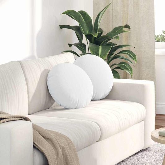 vidaXL Μαξιλάρια καθισμάτων 2 pcs Λευκό Ø40 x 13 εκ ύφασμα