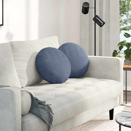 vidaXL Μαξιλάρια καθισμάτων 2 pcs Μπλε Ø 40 cm Υφασμάτινο Κορντουρά