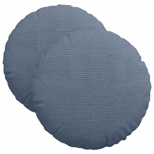 vidaXL Μαξιλάρια καθισμάτων 2 pcs Μπλε Ø 40 cm Υφασμάτινο Κορντουρά
