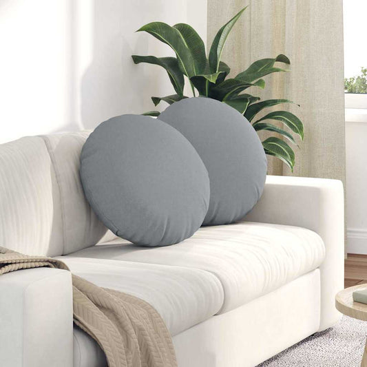 vidaXL Μαξιλάρια καθισμάτων 2 pcs Ανοιχτό γκρι Ø50 x 19 εκ ύφασμα