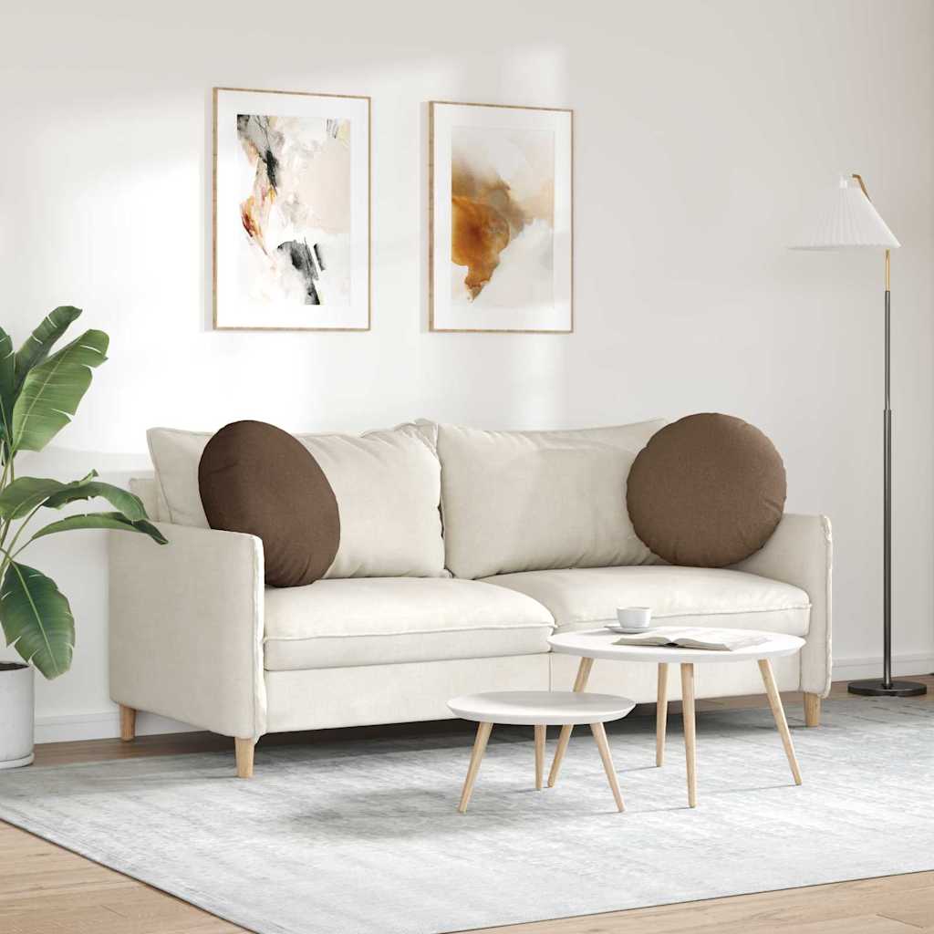 vidaXL Μαξιλάρια καθισμάτων 2 pcs Καφέ Ø50 x 19 εκ ύφασμα