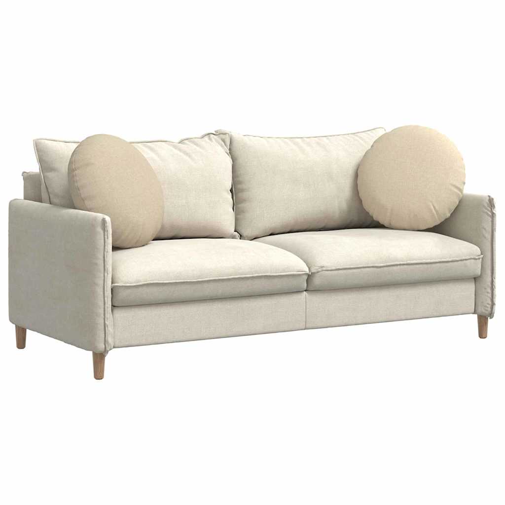 vidaXL Μαξιλάρια καθισμάτων 2 pcs Κρεμ Ø50 x 19 εκ ύφασμα