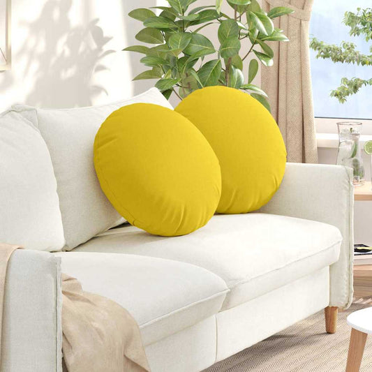 vidaXL Μαξιλάρια καθισμάτων 2 pcs Απαλό Κίτρινο Ø50 x 19 εκ ύφασμα