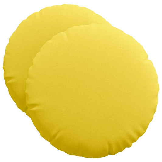 vidaXL Μαξιλάρια καθισμάτων 2 pcs Απαλό Κίτρινο Ø50 x 19 εκ ύφασμα