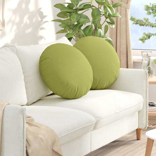 vidaXL Μαξιλάρια καθισμάτων 2 pcs Ανοιχτό Πράσινο Ø50 x 19 εκ ύφασμα