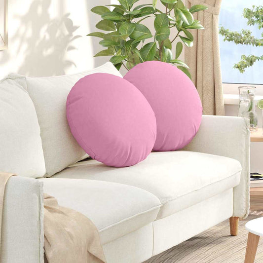 vidaXL Μαξιλάρια καθισμάτων 2 pcs Ροζ Ø50 x 19 εκ ύφασμα