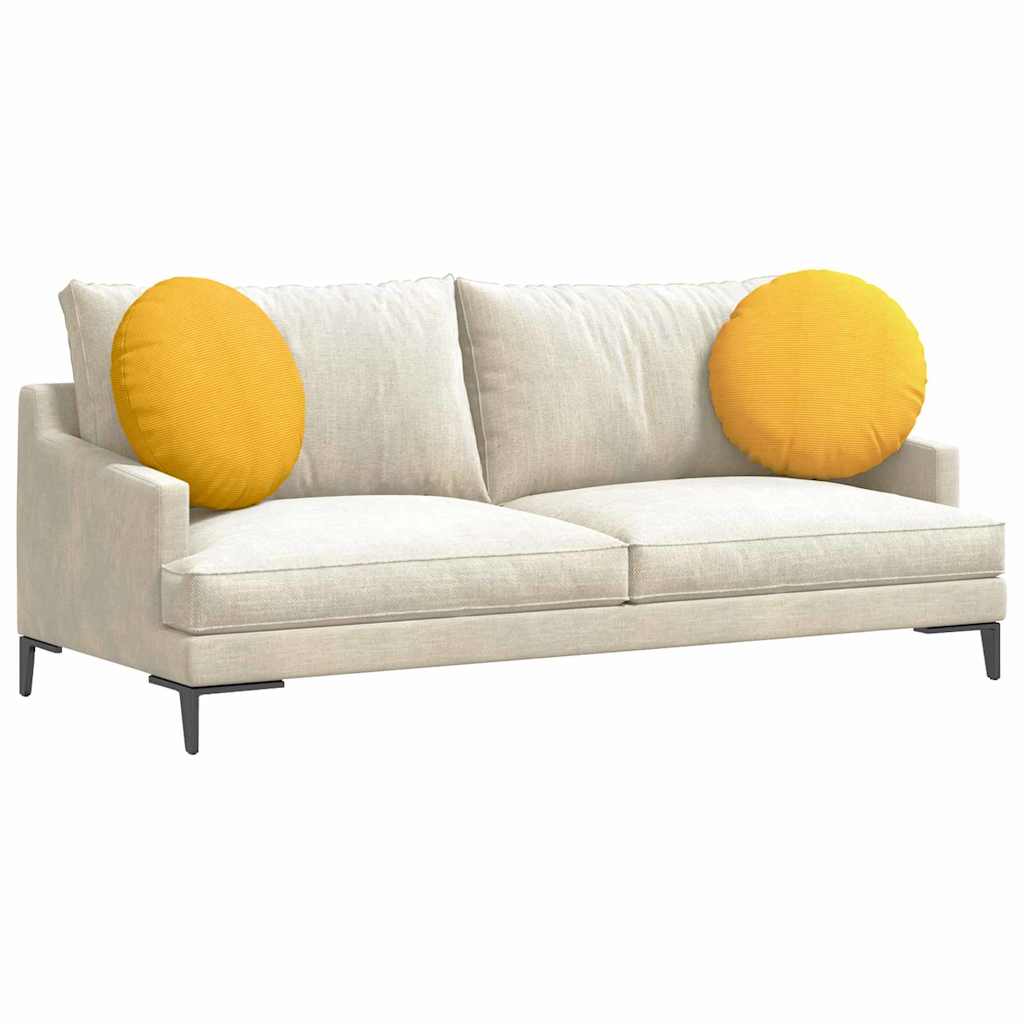 vidaXL Μαξιλάρια καθισμάτων 2 pcs Απαλό Κίτρινο Ø 50 cm