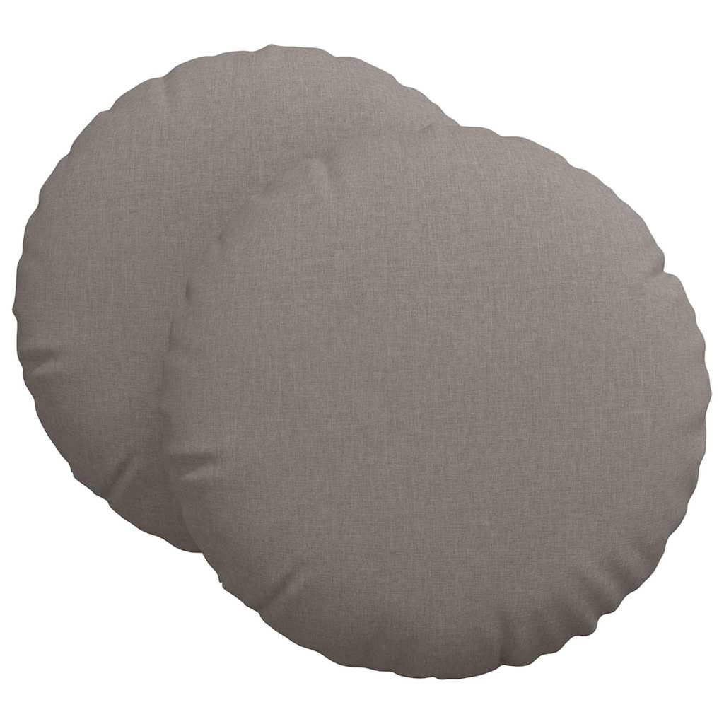 vidaXL Μαξιλάρια καθισμάτων 2 pcs Taupe Ø60 x 21 εκ ύφασμα