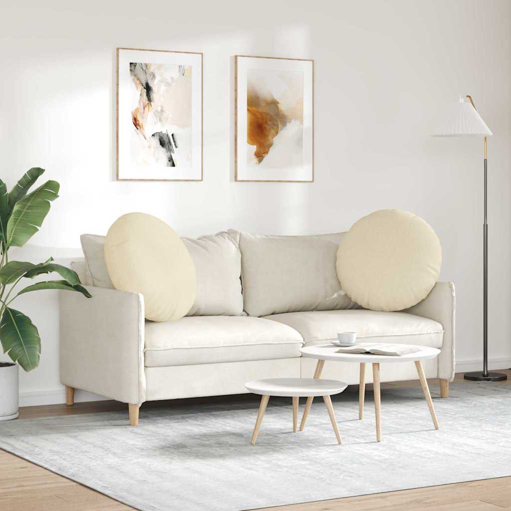 vidaXL Μαξιλάρια καθισμάτων 2 pcs Κρεμ Ø80 x 29 εκ ύφασμα