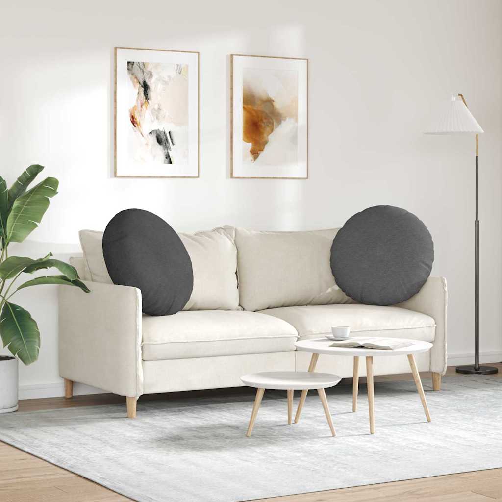 vidaXL Μαξιλάρια καθισμάτων 2 pcs Σκούρο Γκρι Ø 80 cm