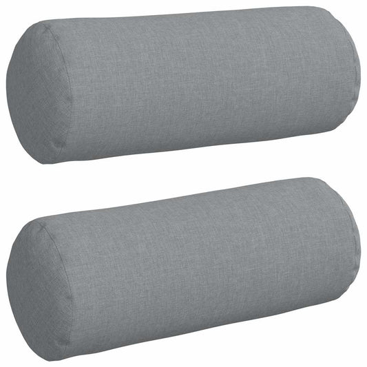 vidaXL Μαξιλάρια Στήριγμα 2 pcs Ανοιχτό γκρι Ø 15 x 40 εκ ύφασμα