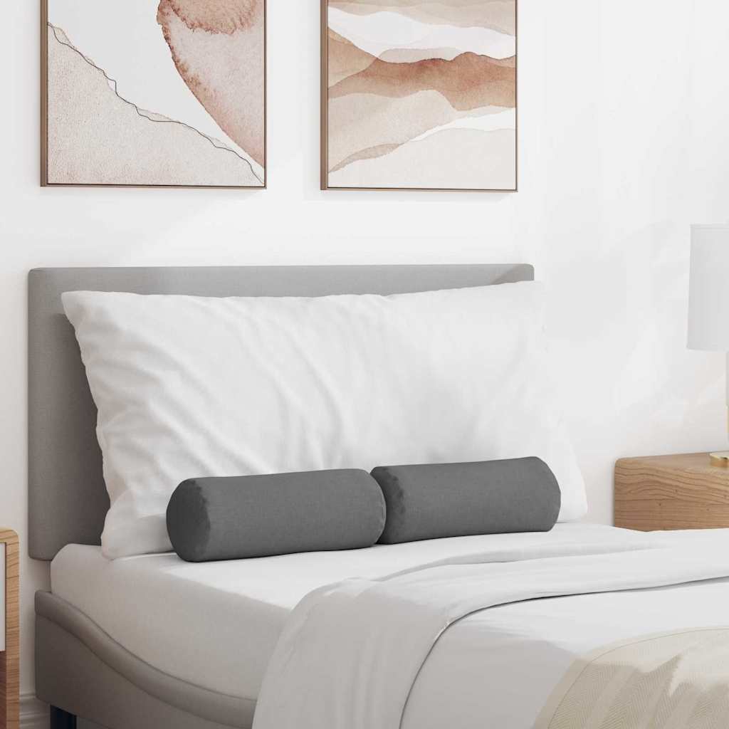 vidaXL Μαξιλάρια Στήριγμα 2 pcs Σκούρο Γκρι Ø 15 x 40 εκ ύφασμα