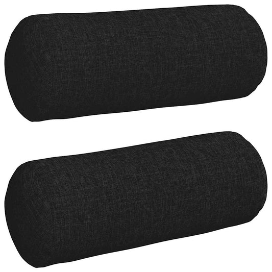 vidaXL Μαξιλάρια Στήριγμα 2 pcs Μαύρο Ø 15 x 40 εκ ύφασμα