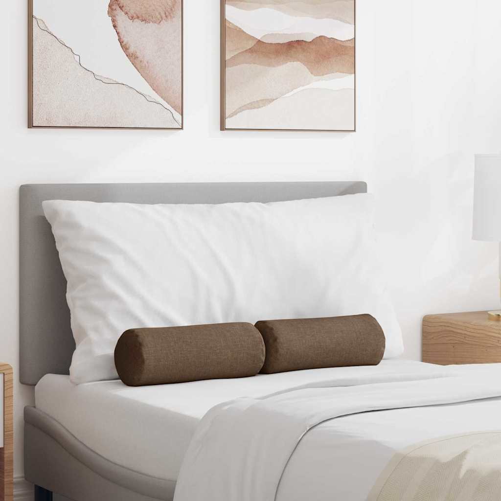 vidaXL Μαξιλάρια Στήριγμα 2 pcs Καφέ Ø 15 x 40 εκ ύφασμα