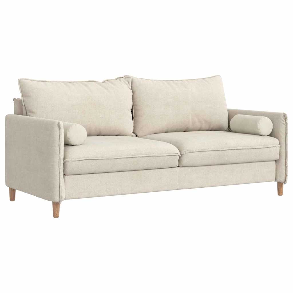 vidaXL Μαξιλάρια Στήριγμα 2 pcs Κρεμ Ø 15 x 40 εκ Υφασμάτινο Κορντουρά