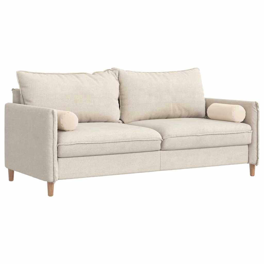 vidaXL Μαξιλάρια Στήριγμα 2 pcs Μπεζ Ø 15 x 40 εκ Ύφασμα Μικροΐνας