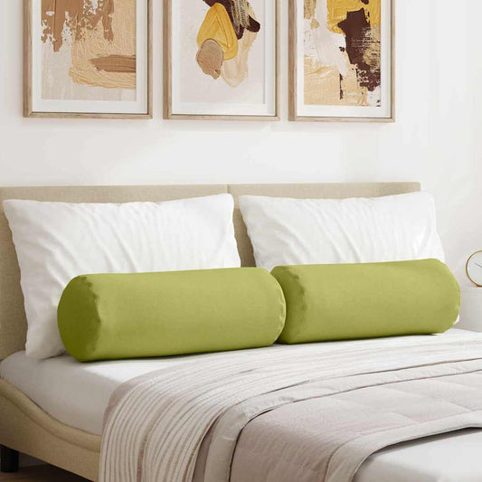 vidaXL Μαξιλάρια Στήριγμα 2 pcs Ανοιχτό Πράσινο Ø 25 x 70 cm ύφασμα
