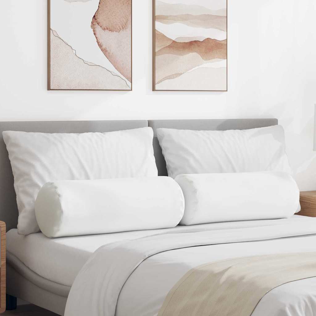 vidaXL Μαξιλάρια Στήριγμα 2 pcs Λευκό Ø 25 x 70 cm ύφασμα
