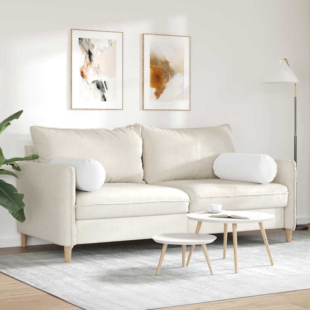 vidaXL Μαξιλάρια Στήριγμα 2 pcs Λευκό Ø 25 x 70 cm ύφασμα