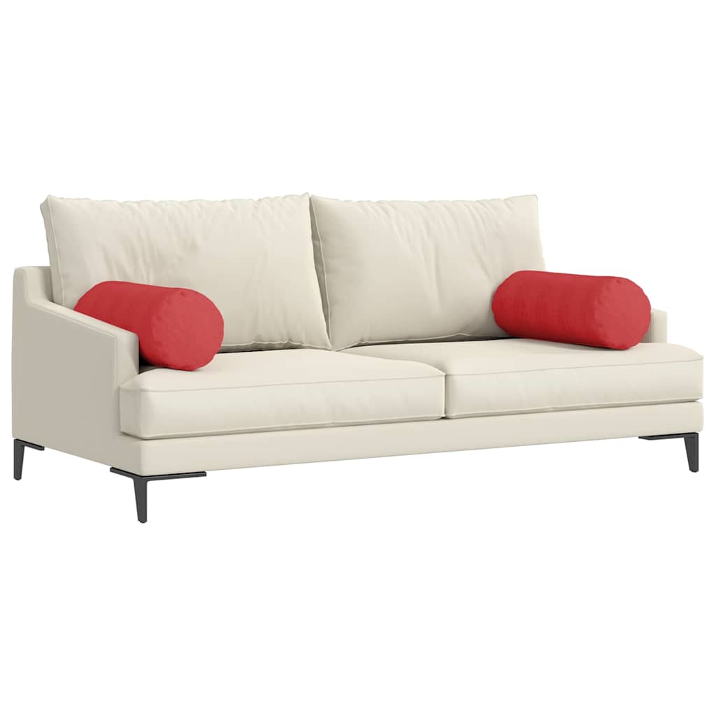 vidaXL Μαξιλάρια Στήριγμα 2 pcs Κόκκινο Ø 25 x 70 cm ύφασμα