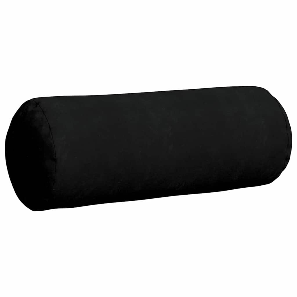 vidaXL Μαξιλάρια Στήριγμα 2 pcs Μαύρο Ø 25 x 70 cm Ύφασμα Μικροΐνας
