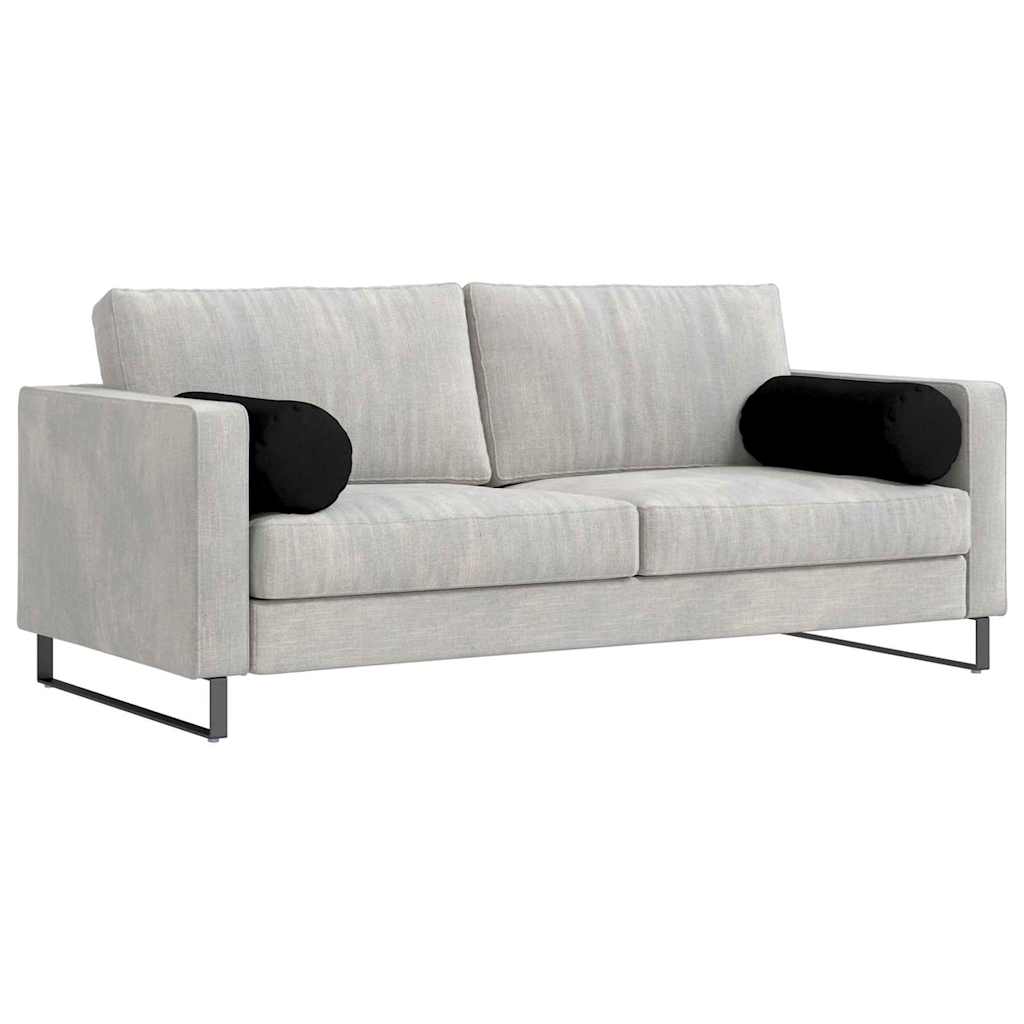 vidaXL Μαξιλάρια Στήριγμα 2 pcs Μαύρο Ø 25 x 70 cm Ύφασμα Μικροΐνας