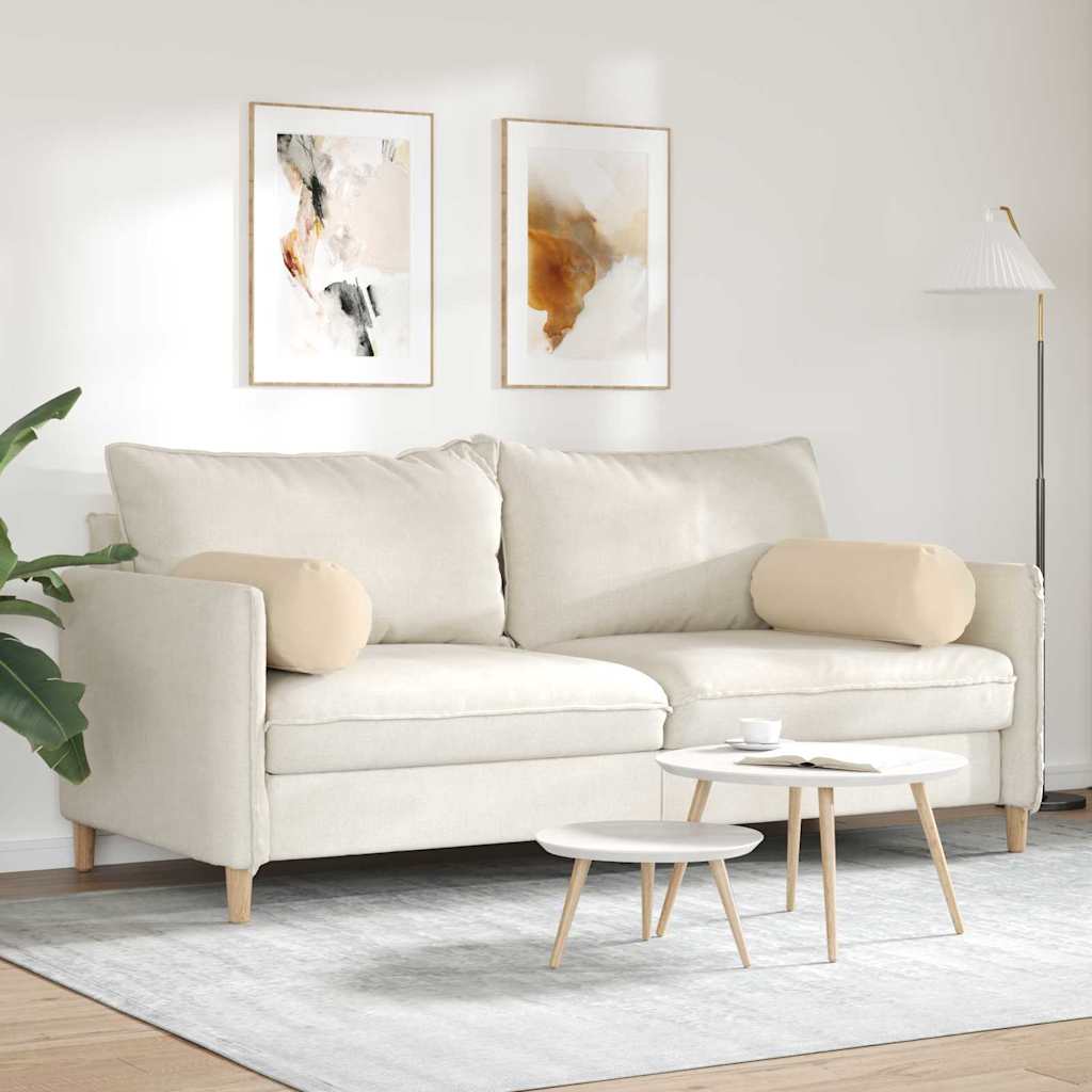 vidaXL Μαξιλάρια Στήριγμα 2 pcs Κρεμ Ø 25 x 70 cm Ύφασμα Μικροΐνας