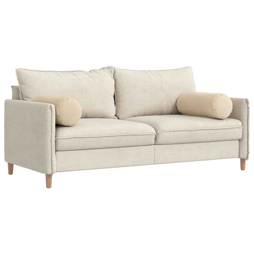 vidaXL Μαξιλάρια Στήριγμα 2 pcs Κρεμ Ø 25 x 70 cm Ύφασμα Μικροΐνας