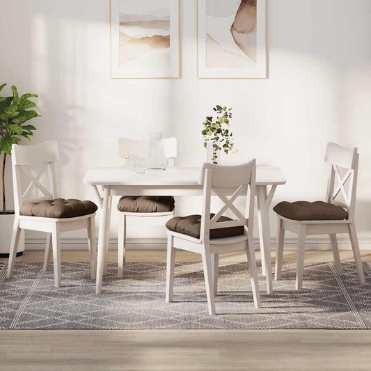 vidaXL Μαξιλάρια καθισμάτων 4 pcs Καφέ 45 x 45 x 12 εκ. ύφασμα