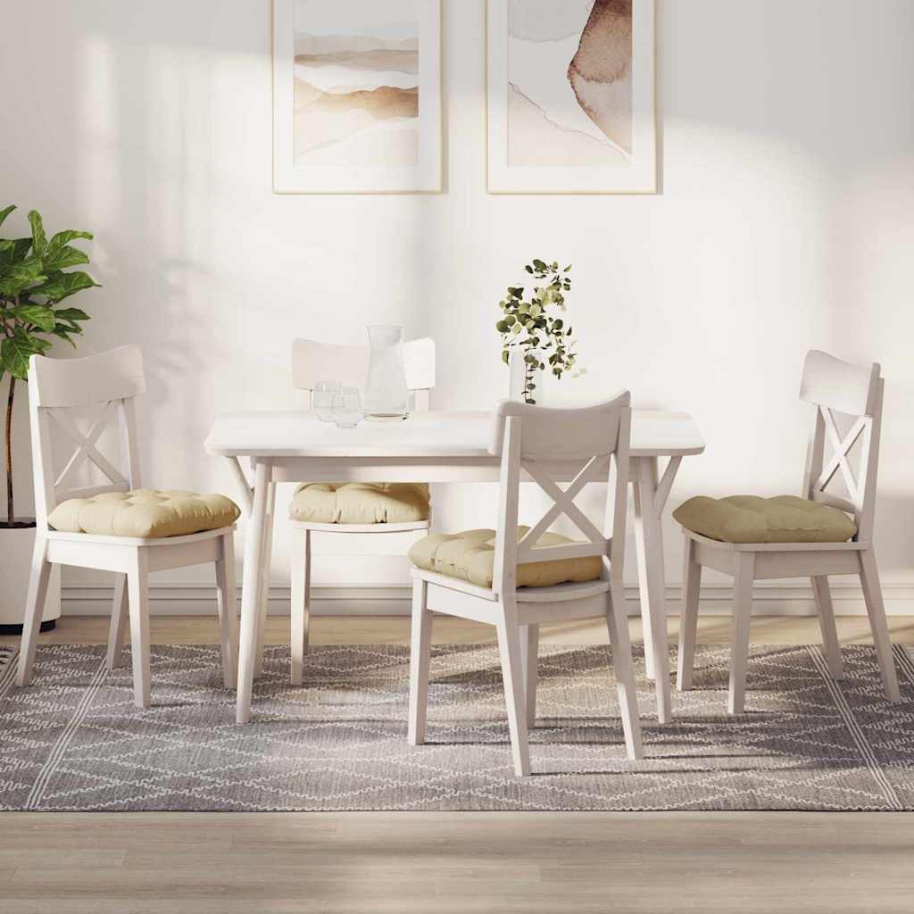 vidaXL Μαξιλάρια καθισμάτων 4 pcs Κρεμ 45 x 45 x 12 εκ. ύφασμα