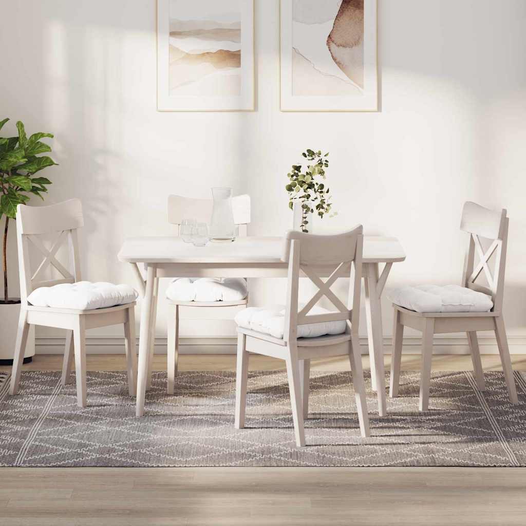 vidaXL Μαξιλάρια καθισμάτων 4 pcs Λευκό 45 x 45 x 12 εκ. ύφασμα