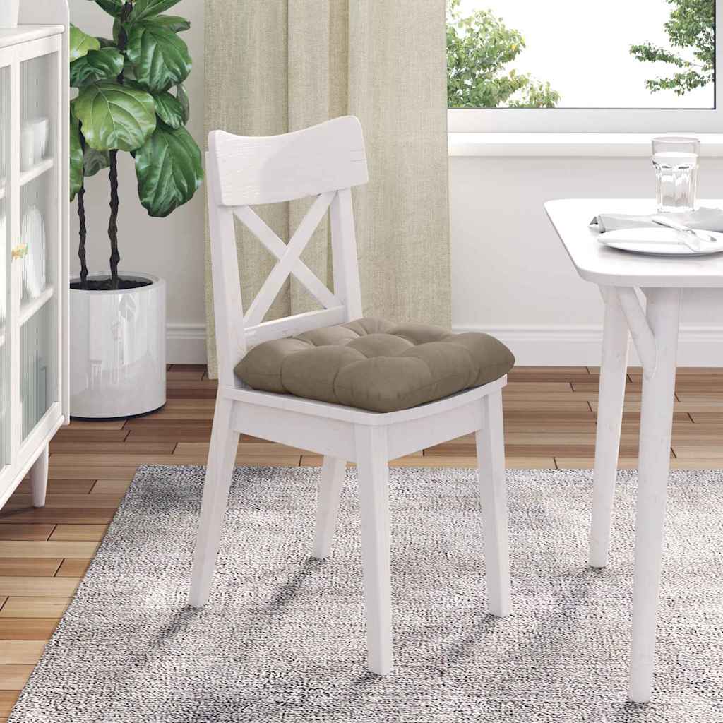 vidaXL Μαξιλάρια καθισμάτων 4 pcs Taupe 45 x 45 cm Ύφασμα Μικροΐνας