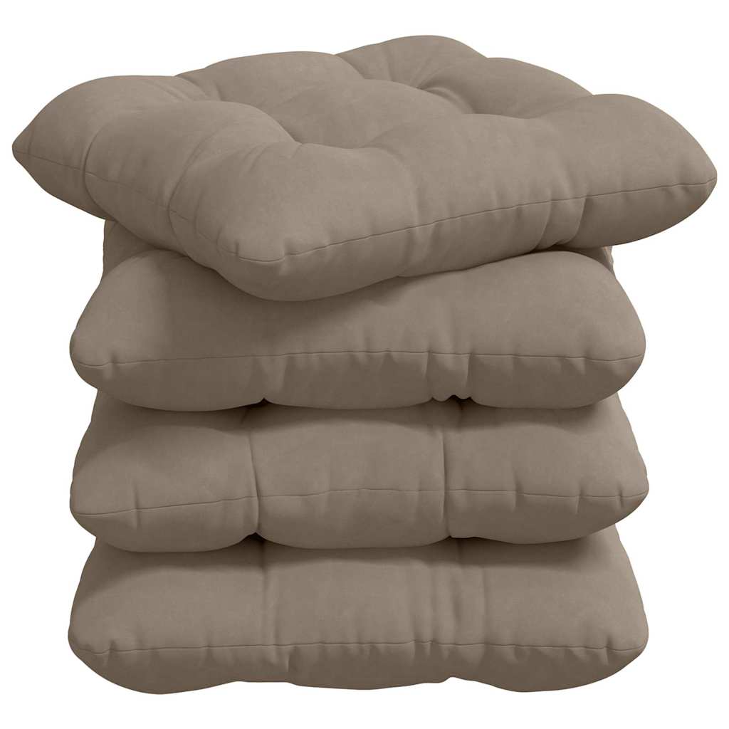 vidaXL Μαξιλάρια καθισμάτων 4 pcs Taupe 45 x 45 cm Ύφασμα Μικροΐνας