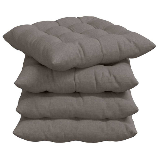 vidaXL Μαξιλάρια καθισμάτων 4 pcs Taupe 40 x 40 x 6 cm ύφασμα